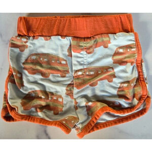 Kate Quinn Retro Track Shorts 6-12M Orange Blue Beach Van Organic Cotton Pull On